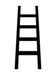 Ladder vector. Clipart image black ladder glyph icon isolated on white background. Step for success with construction staircase. Vector illustration.