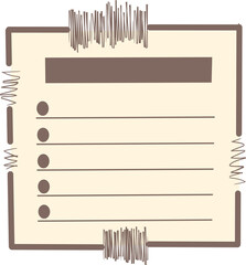 Memopad with brown frame 