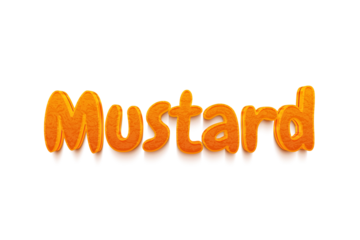 Mustard text effect transparent background