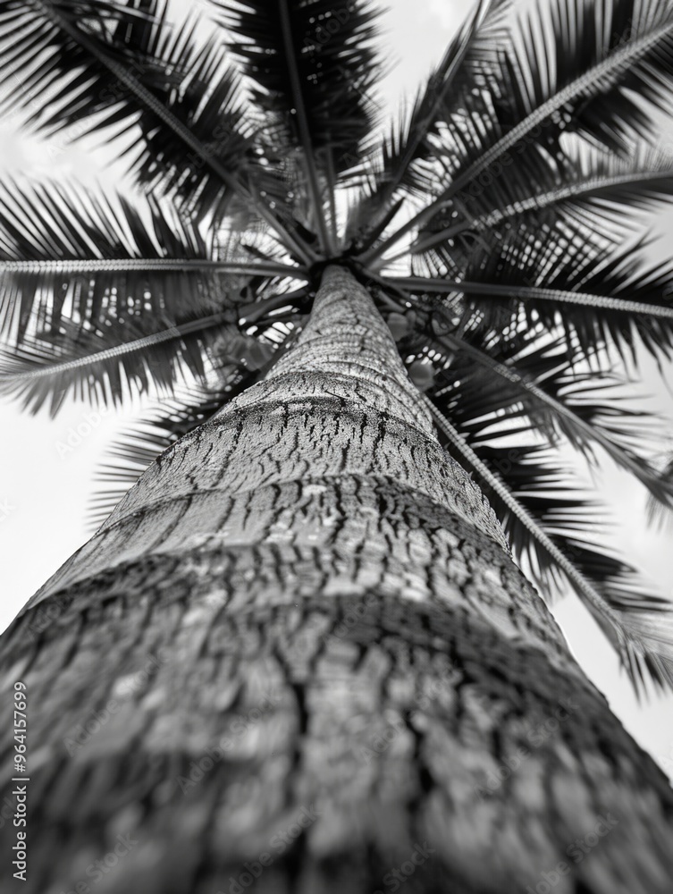 Aufkleber a tree trunk is shown in black and white. the tree is tall and has a lot of branches. the trunk is t