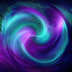 hologram background, with purple and turquoise waves and spiral effect