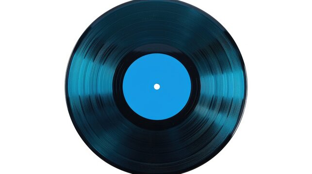 recommend clip art: A blue and white record with a blue center. The blue and white color scheme gives the record a vintage and classic feel
