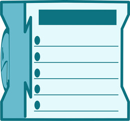 illustration of an memopad with blue frame and background