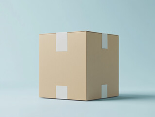 Fototapeta premium cardboard shipping box on a light background