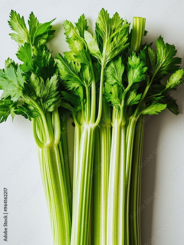 Aufkleber a bunch of celery stalks are arranged in a row. the celery stalks are green and have a fresh appeara