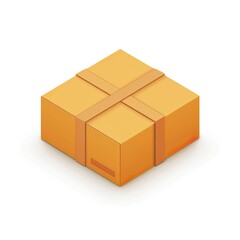 Obraz premium Package box icon white background, 3D Rendering, isometric
