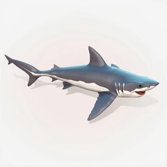 Fototapeta premium Shark icon white background, 3D Rendering, isometric