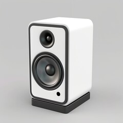 Obraz premium Speaker white background, 3D Rendering, isometric