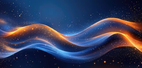 Abstract Wave with Glowing Particles