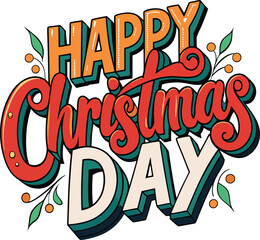 text happy christmas day typography