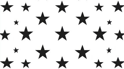 Fototapeta premium Black Star Pattern, White Background, Seamless, Minimalist, Design ,star pattern, minimalist design