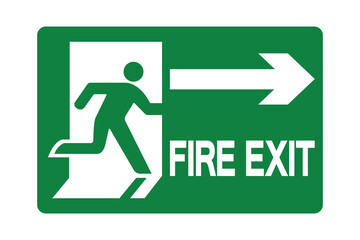 Emergency Exit Symbol Isolate On White Background,Vector Illustration EPS.10