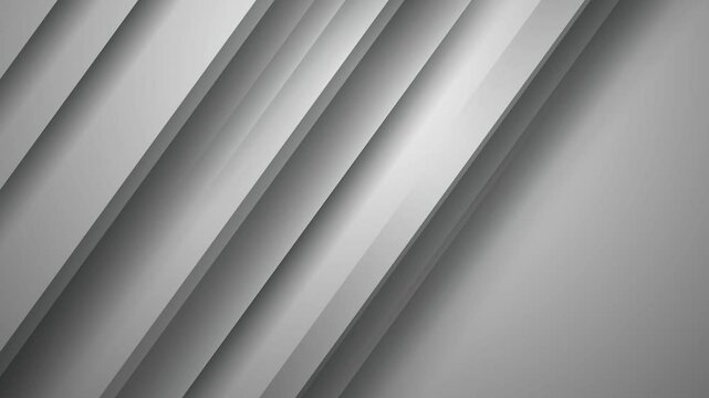 Elegant light grey white seamless looped 4K Footage Light grey corporate abstract background of Diagonal white stripes animation. Digital minimal geometric 3d BG. Technology metallic line.