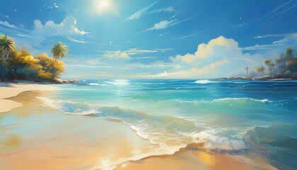 Obraz premium beach with palm trees