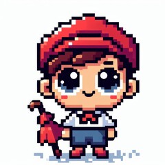 Fototapeta premium Pixel character 