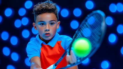 A squash player reacts quickly to a wall shot, their racquet striking the ball with precision. The ball rebounds off the walls at incredible speed, but the player anticipates its path, returning 