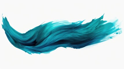 Fototapeta premium A flowing wave of vibrant turquoise paint, showcasing fluid motion and artistic expression.