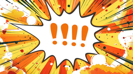 Retro comic exclamation bubble, no text, blank bubble. ,isolated on a pure white background