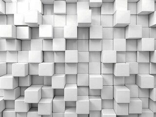 Random shifted white cube boxes block background wallpaper banner with copy space for text