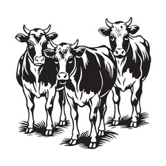 Cow Silhouette Vector Art – High-Quality Clipart for Designs.