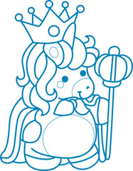 Printable outline Unicorn templates for coloring children's book