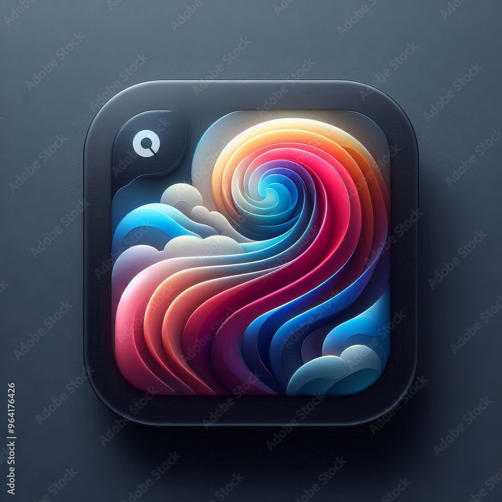 Poster stunning ai-generated abstract art featuring vibrant gradient swirls of colors. this digital creatio