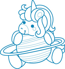 Printable outline Unicorn templates for coloring children's book