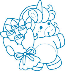 Printable outline Unicorn templates for coloring children's book