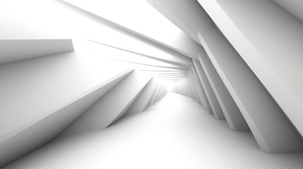 White Abstract Tunnel, 3D, Architecture, Minimalism