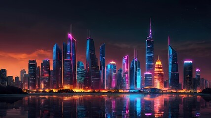 Obraz premium country skyline at night