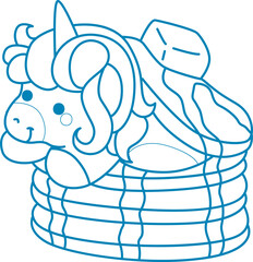 Printable outline Unicorn templates for coloring children's book