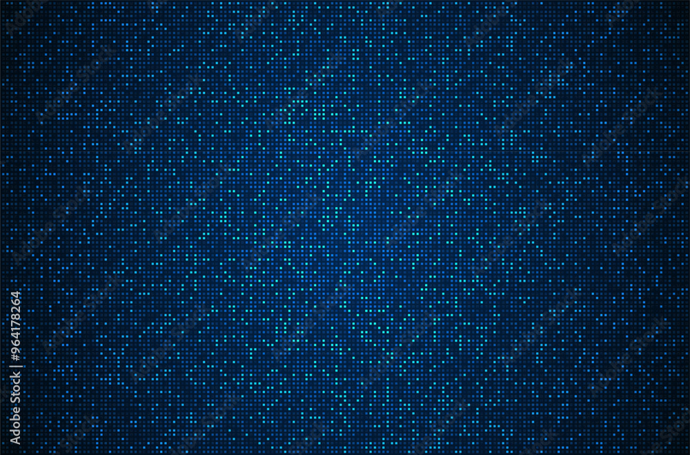 Poster digital technology background. digital data square blue pattern pixel background