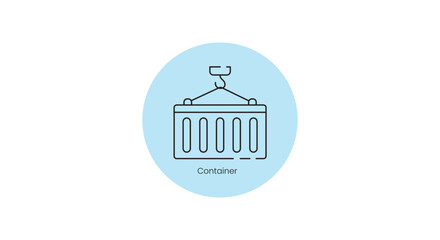 Container Freight and Shipping Vector Icon for Global Logistics