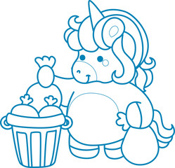 Printable outline Unicorn templates for coloring children's book