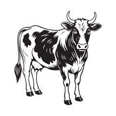 Cow Silhouette Vector Art for Logos and Merchandise.