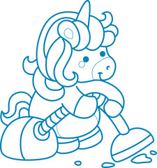 Printable outline Unicorn templates for coloring children's book