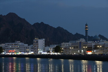 Crépuscule à Matrah, Oman, Mascate