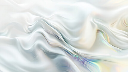 Fototapeta premium Serene Elegance - Abstract White Background with Soft Waves and Iridescence