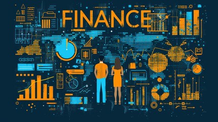 Obraz premium Exploring finance data and trends with digital graphics and charts in a business environment