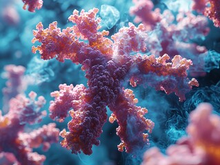 Fototapeta premium A visual representation of pneumonia-causing bacteria and how they spread through the lungs.