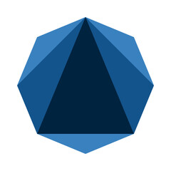 Triangulated Octagon Shape Blue Shades Icon