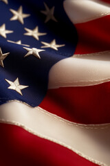 Fototapeta premium Close-up of American flag symbolizing patriotism 