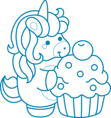 Printable outline Unicorn templates for coloring children's book