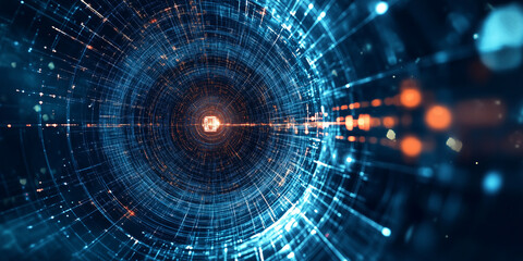 Conexiones neuronales, representación visual, sonido y ondas a través del ciber espacio