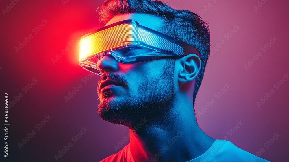Poster retro eye doctor using 3d hologram an ophthalmologist in a vintage style using 3d hologram technolog