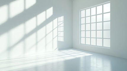 empty white room with soft shadow