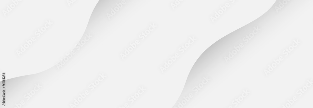 Poster Abstract white and grey background with white wavy. Minimal clean modern banner. illustration Vector