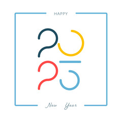 2025 New Year.2025 number design. Design for 2025 flyer, poster and calendar.