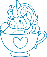 Printable outline Unicorn templates for coloring children's book