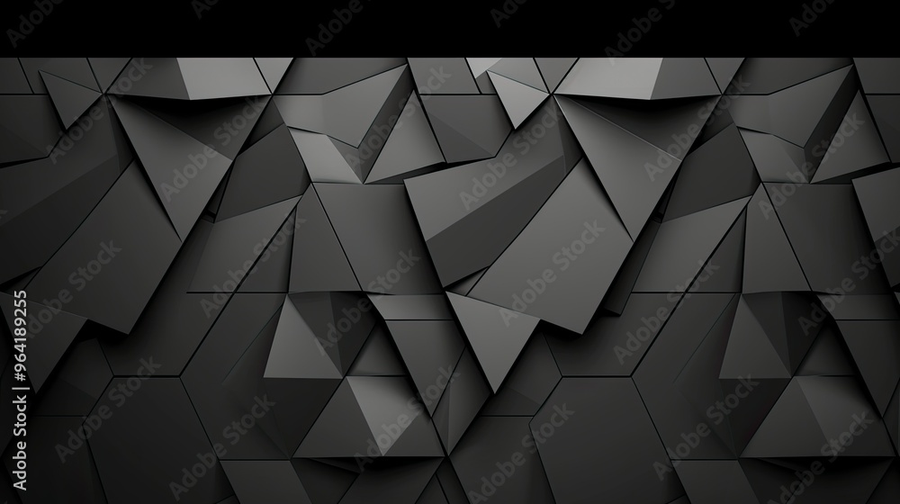 Poster a geometric pattern featuring dark, angular shapes creates a modern and abstract design, suitable fo